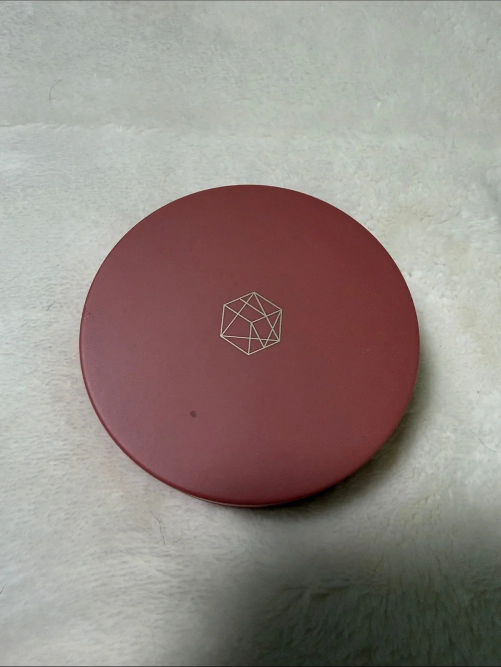 EM Cosmetics Matte Blush Compact in Deep Rose with Gold Logo